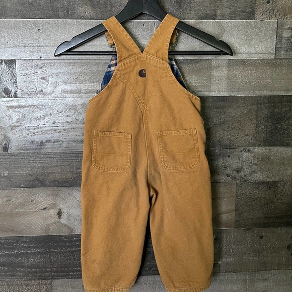 SOLD Carhartt Flannel Lined Overalls 2T - Picture 2 of 2